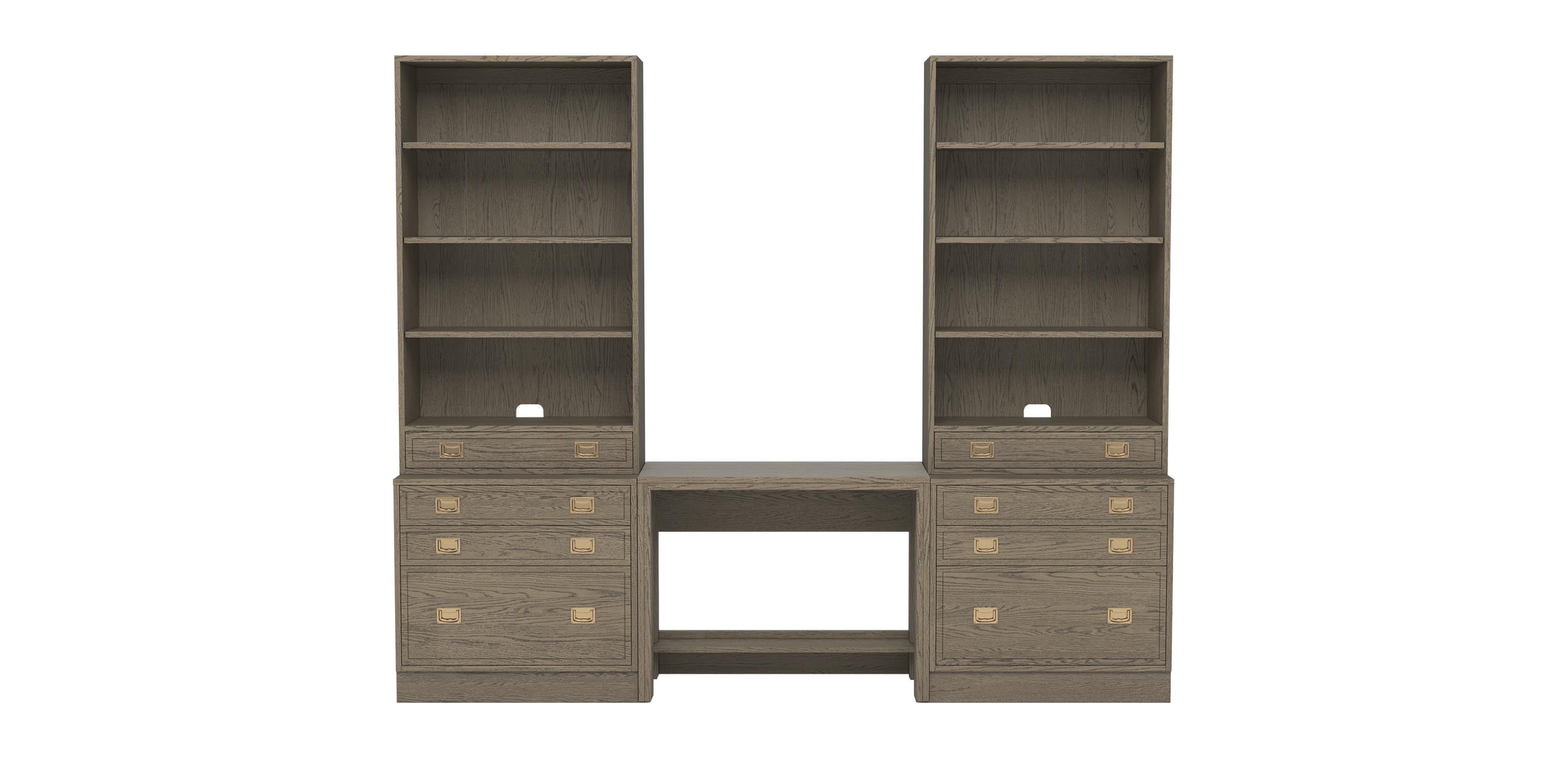 EthanAllen★イーセンアーレン★マガジンラック★ Callum Double File Bookcase with Bridge Desk & Shelves | Ethan Allen