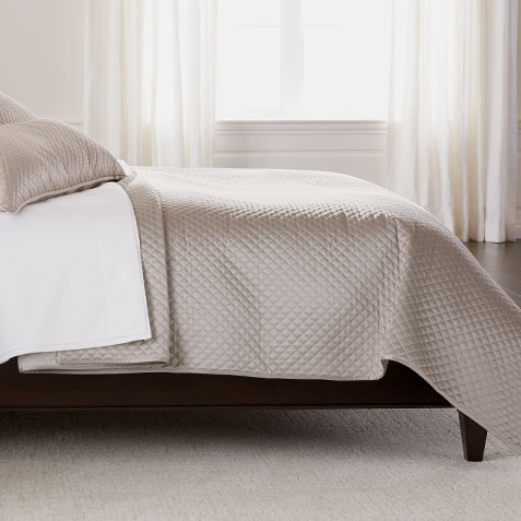 Salena Quilted Coverlet, Full/Queen Taupe Product Thumbnail Salena Quilted Coverlet, Full/Queen Taupe Product Thumbnail