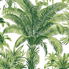 Green/White swatch Tropical Palms Wallpaper
