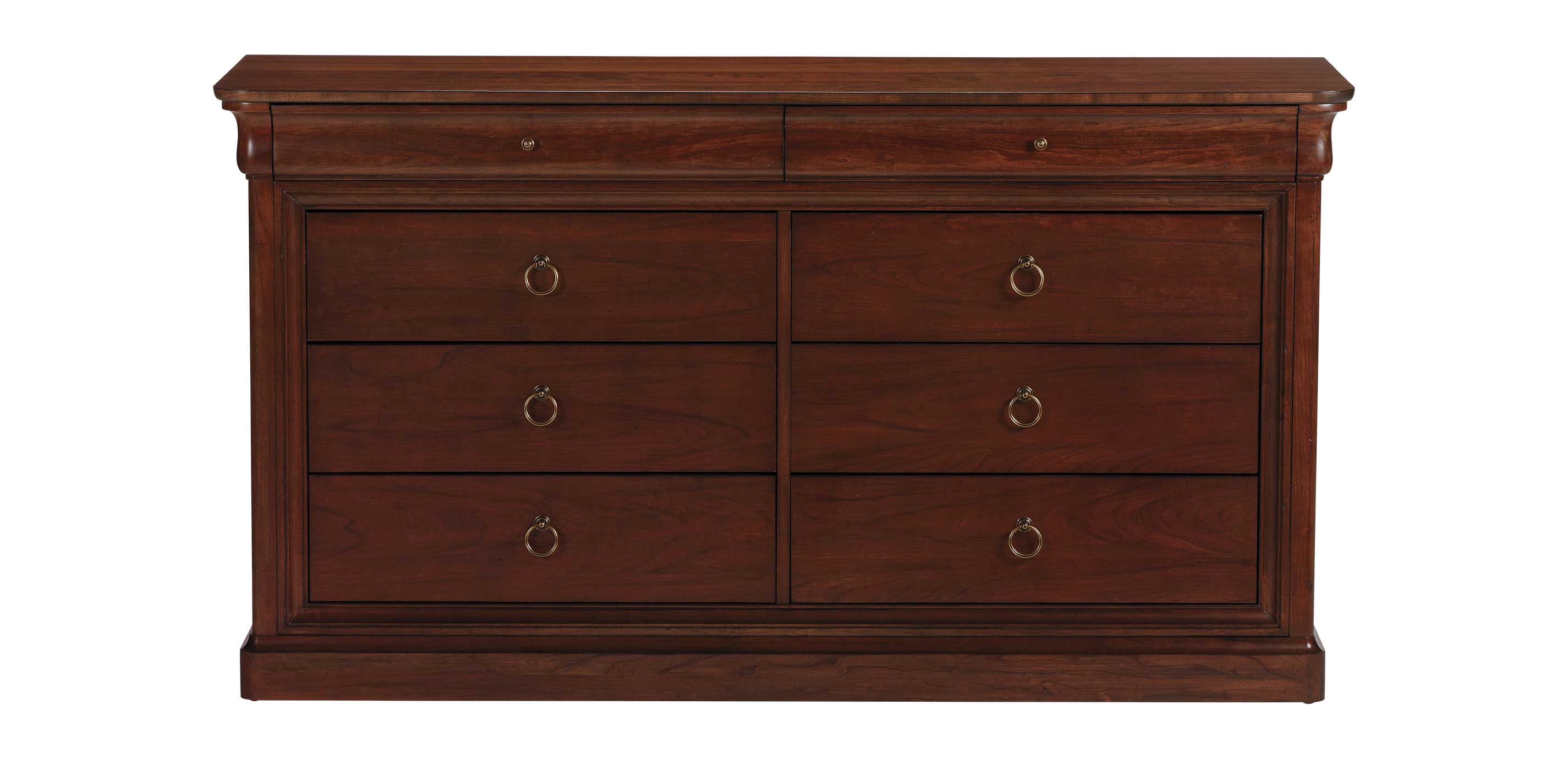 Louis Philippe Reddish Brown Six-Drawer Dresser