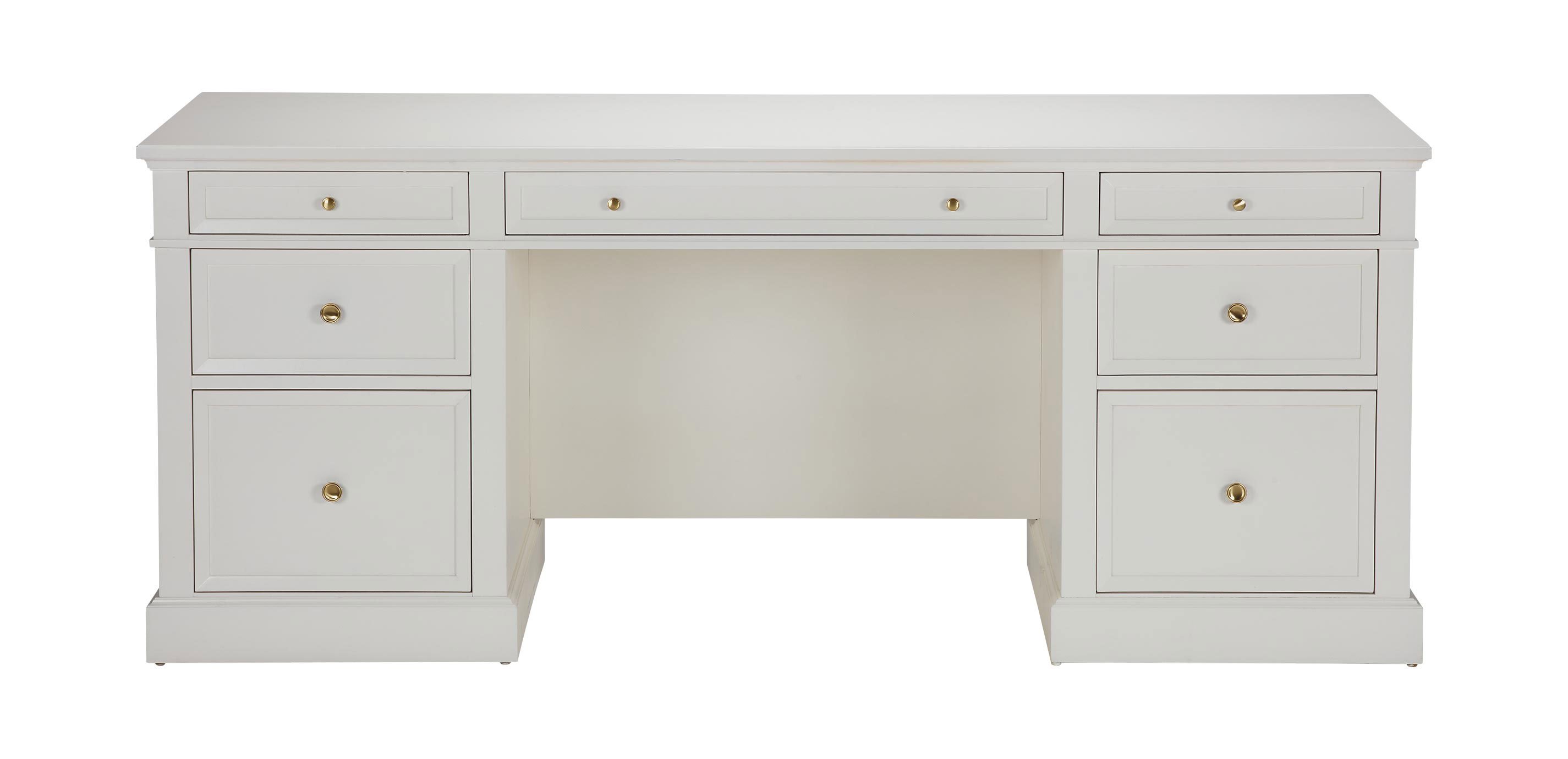 White double pedestal desk discount