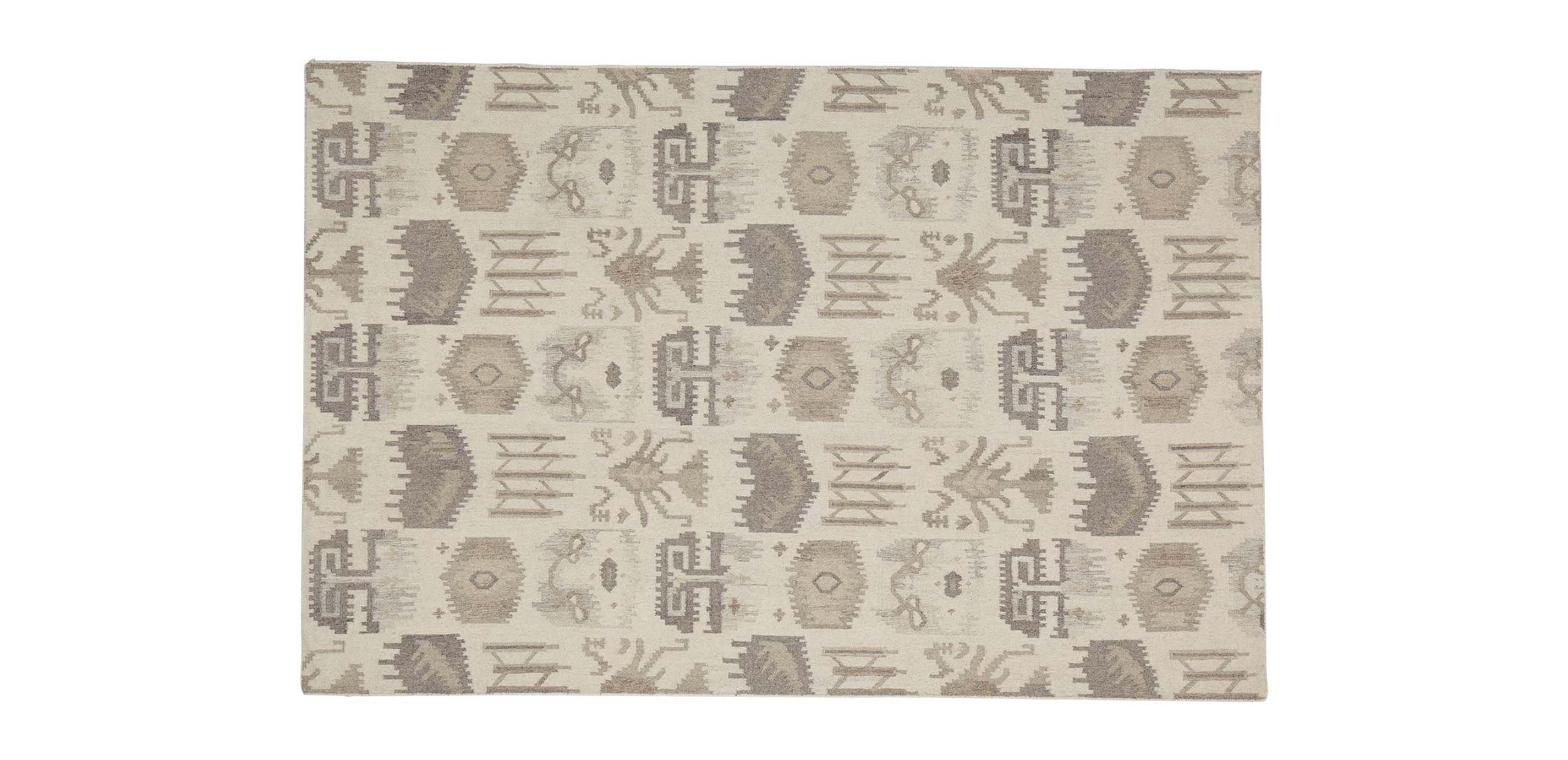 Tribal Mosaic Rug Ivory Multi Ikat Rugs