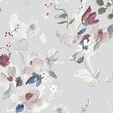 Light Gray swatch Summer Bouquet Floral Wallpaper