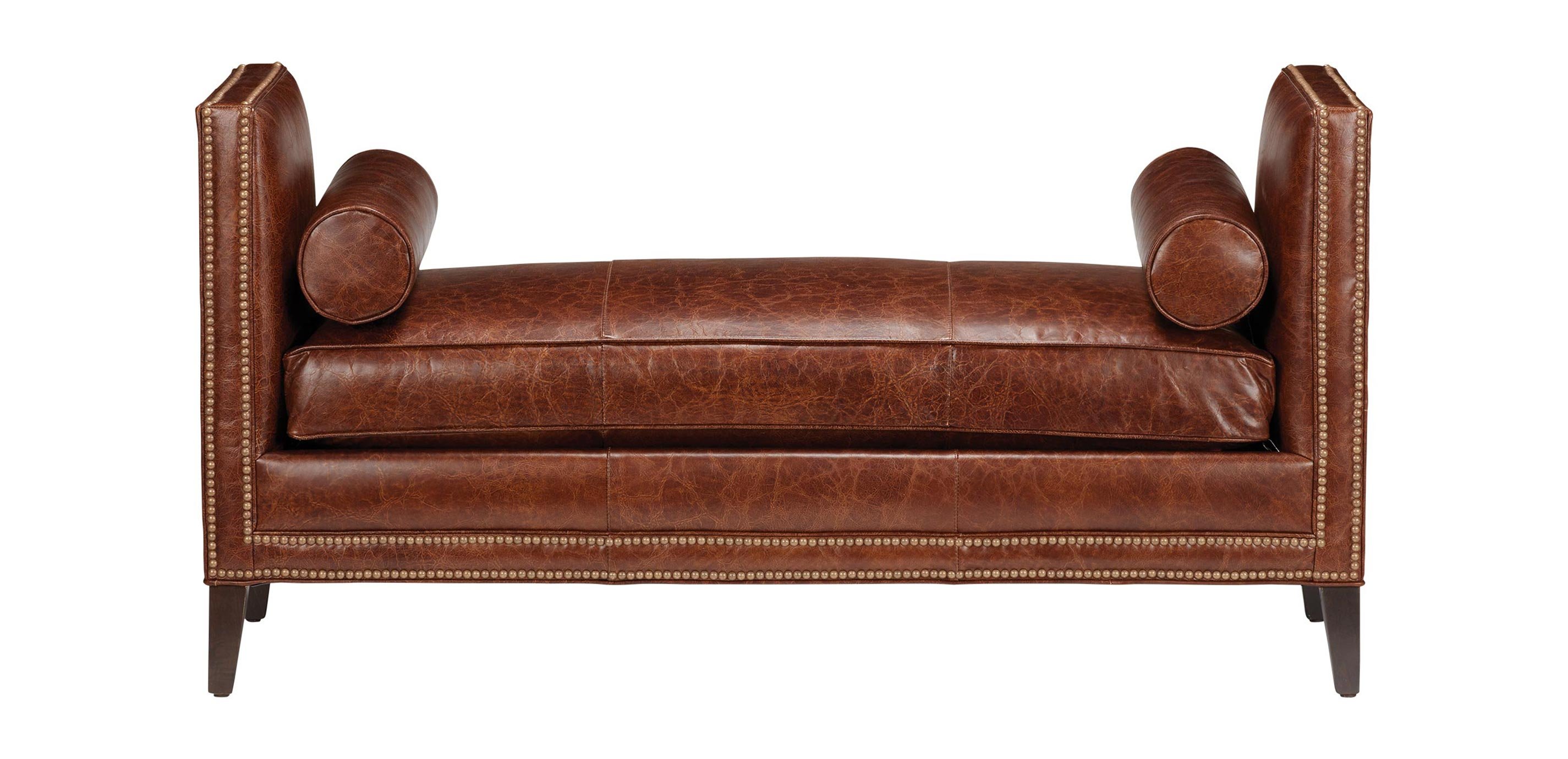 Haley Leather Bench Seat Modern, Long Leather Bench Seat