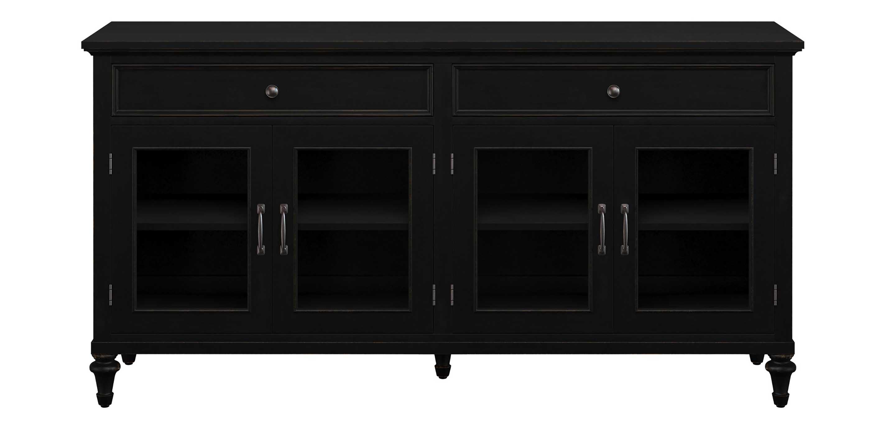 Custom Buffet With Top Drawers Glass Doors Ethan Allen