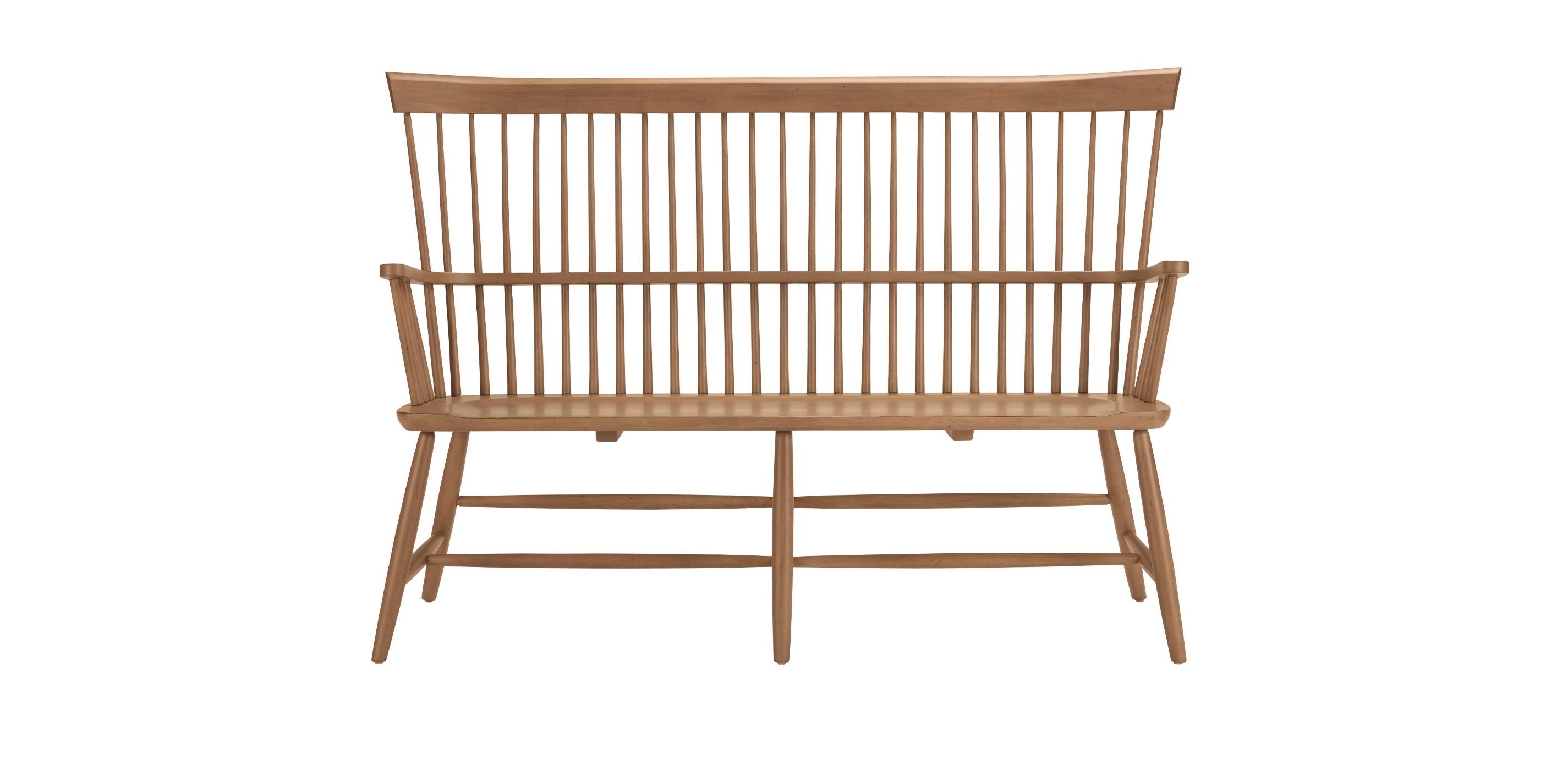 Berkshire Bench: Wooden Windsor Bench with Arms | Ethan Allen