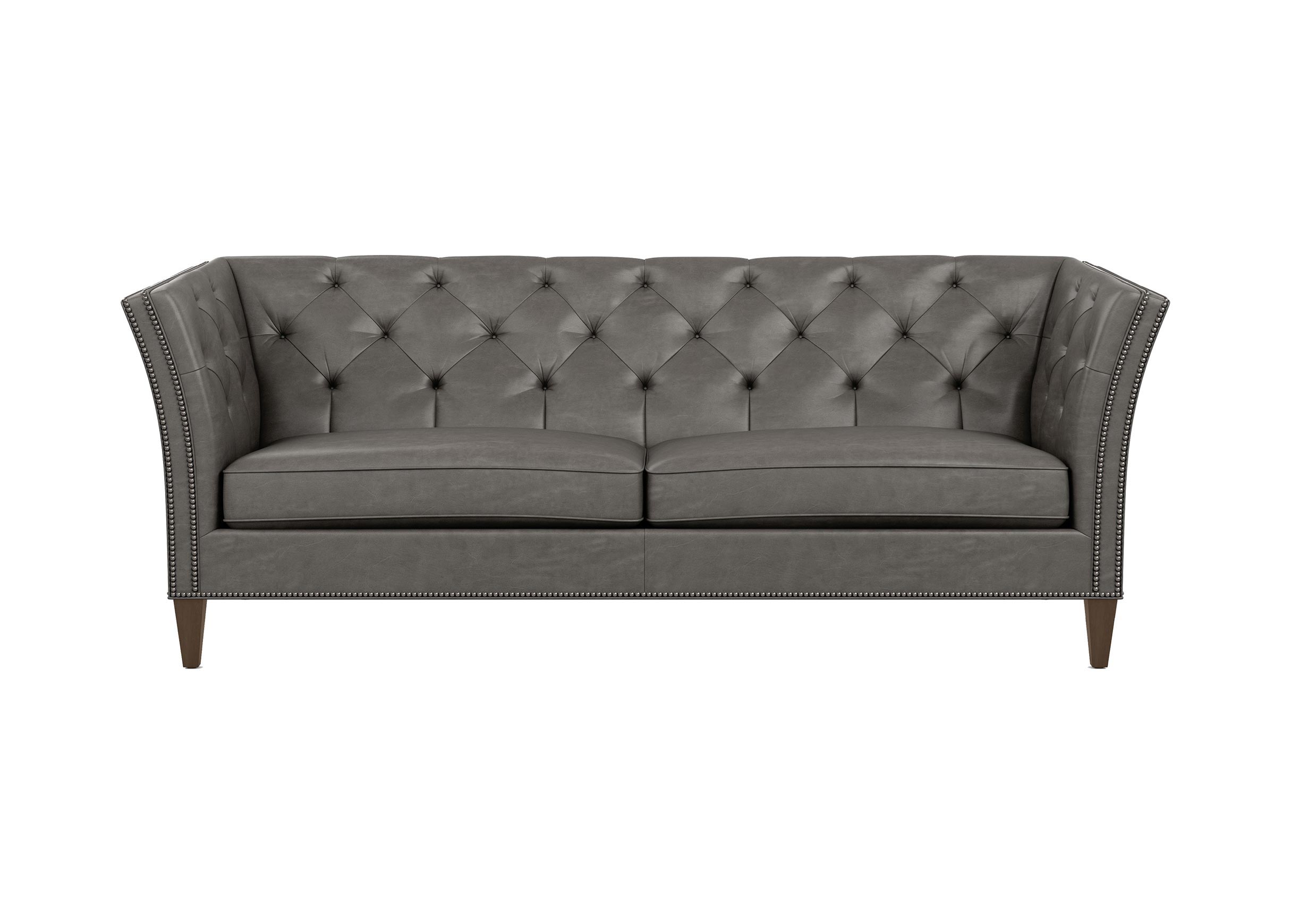 Shelton Leather Sofa Tufted Leather Sofa Ethan Allen