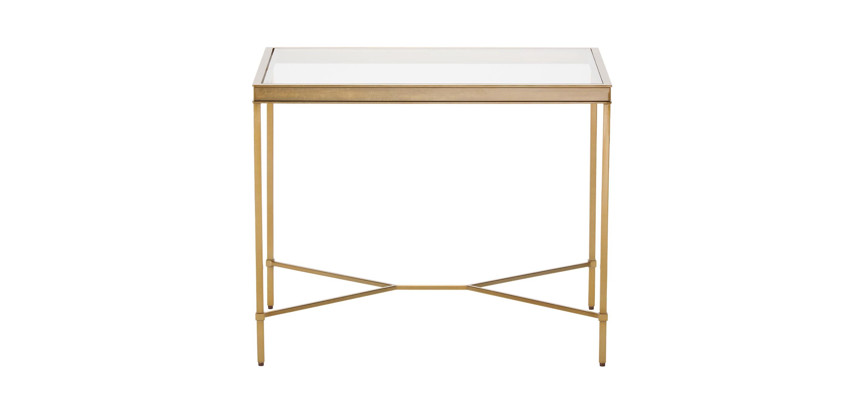 Josie End Table: Metal Side Table with Glass Top | Ethan Allen