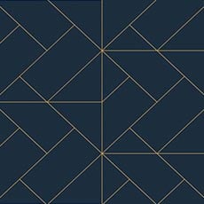 Blue/Gold swatch Angular Grid Wallpaper