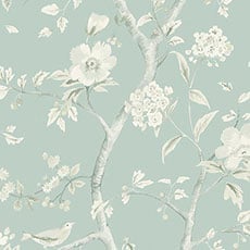 Green swatch Jasmine Floral Wallpaper