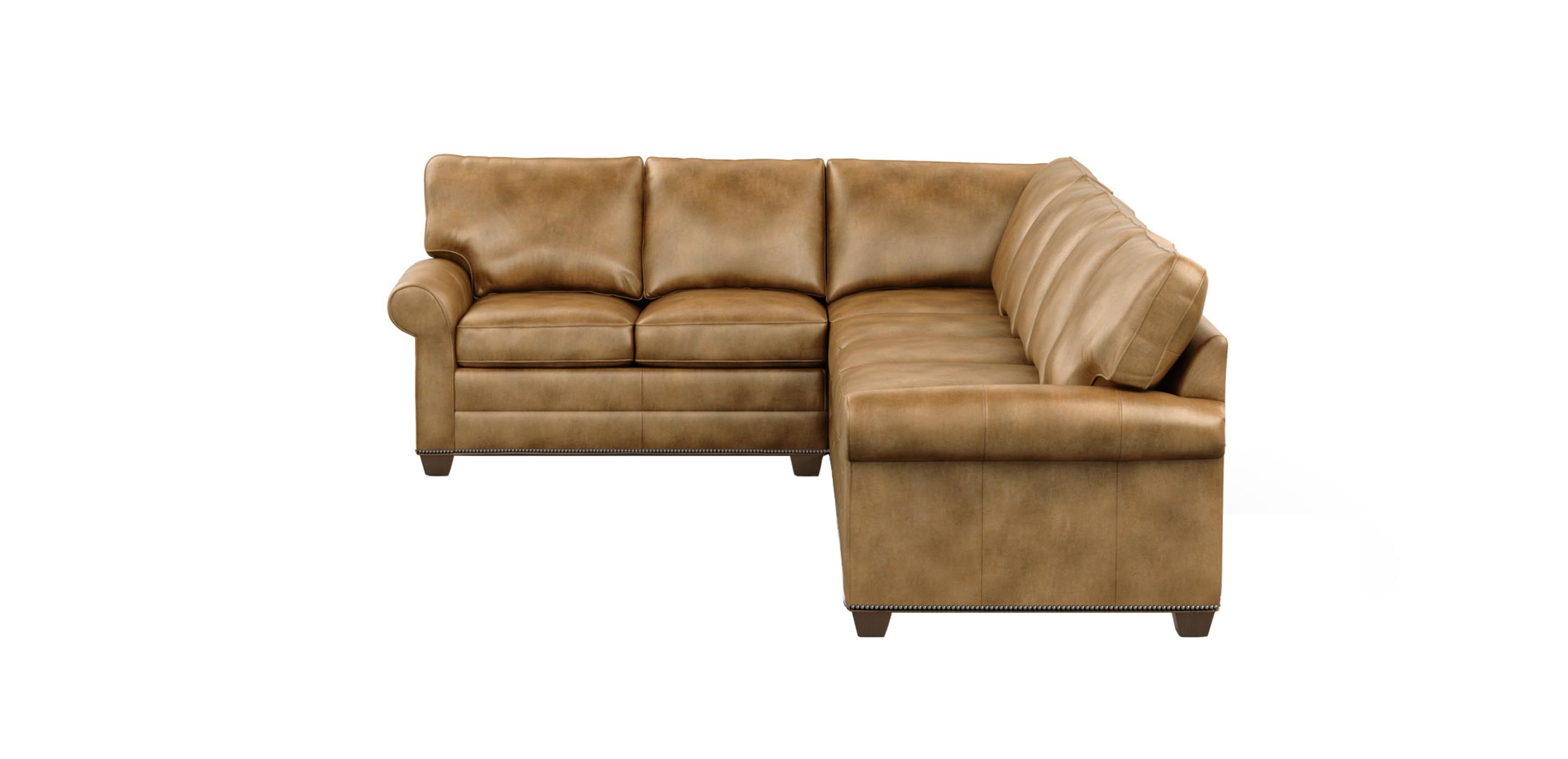 Bennett Roll Arm Large Leather Four Piece Sectional