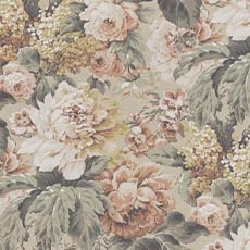 Duchess Sage (59623): traditional printed Floral, Botanical swatch Chamberlain Scroll-Back Accent Chair