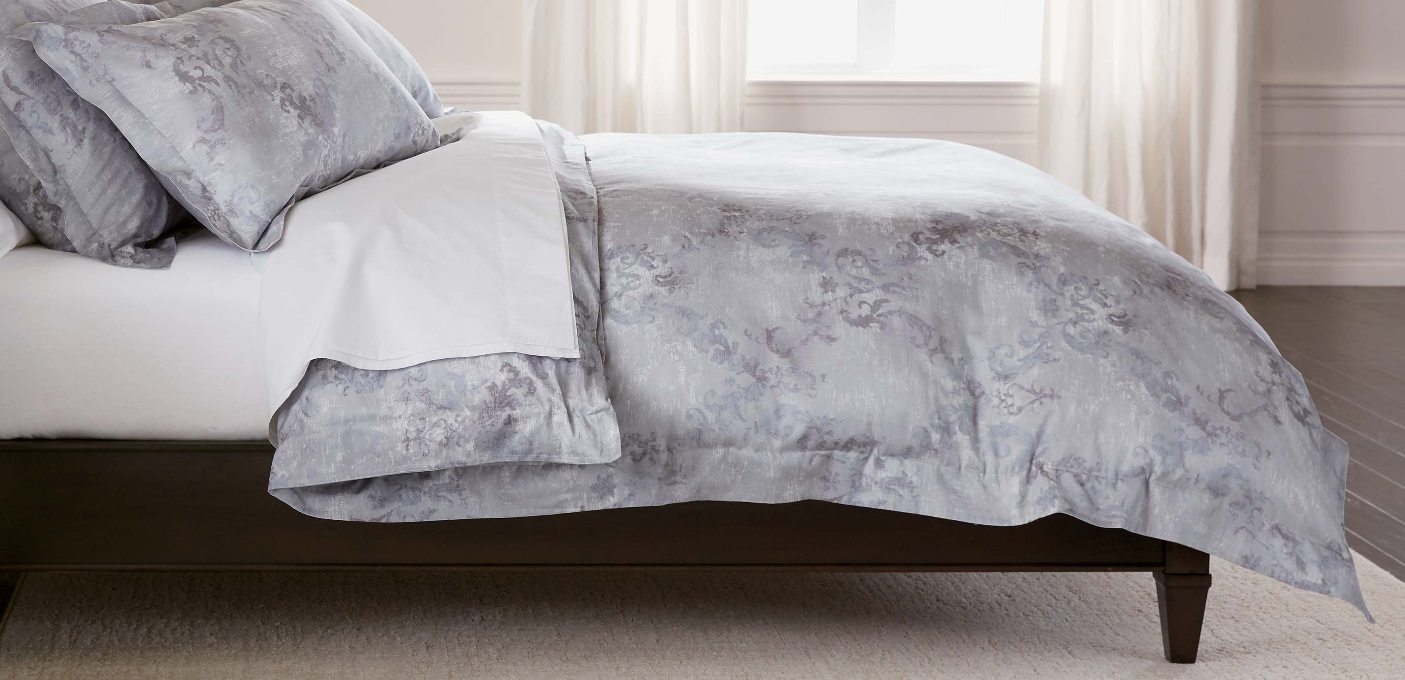 DamaskInspired Duvet Cover Printed Duvet Cover Ethan Allen