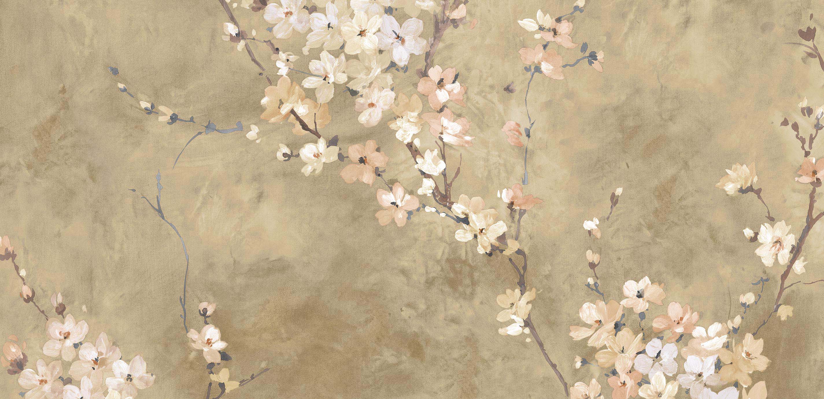 Cheri Floral Wallpaper for Walls: Tan with Blossoms | Ethan Allen