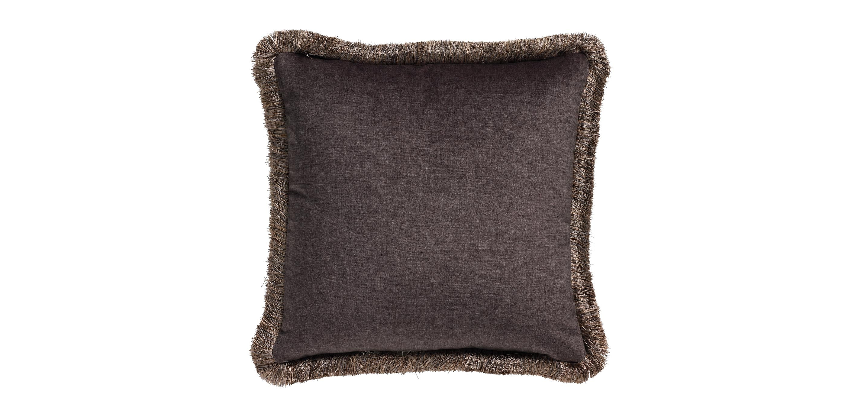 Mocha Brushed-Fringe Pillow | Brown Throw Pillow | Ethan Allen