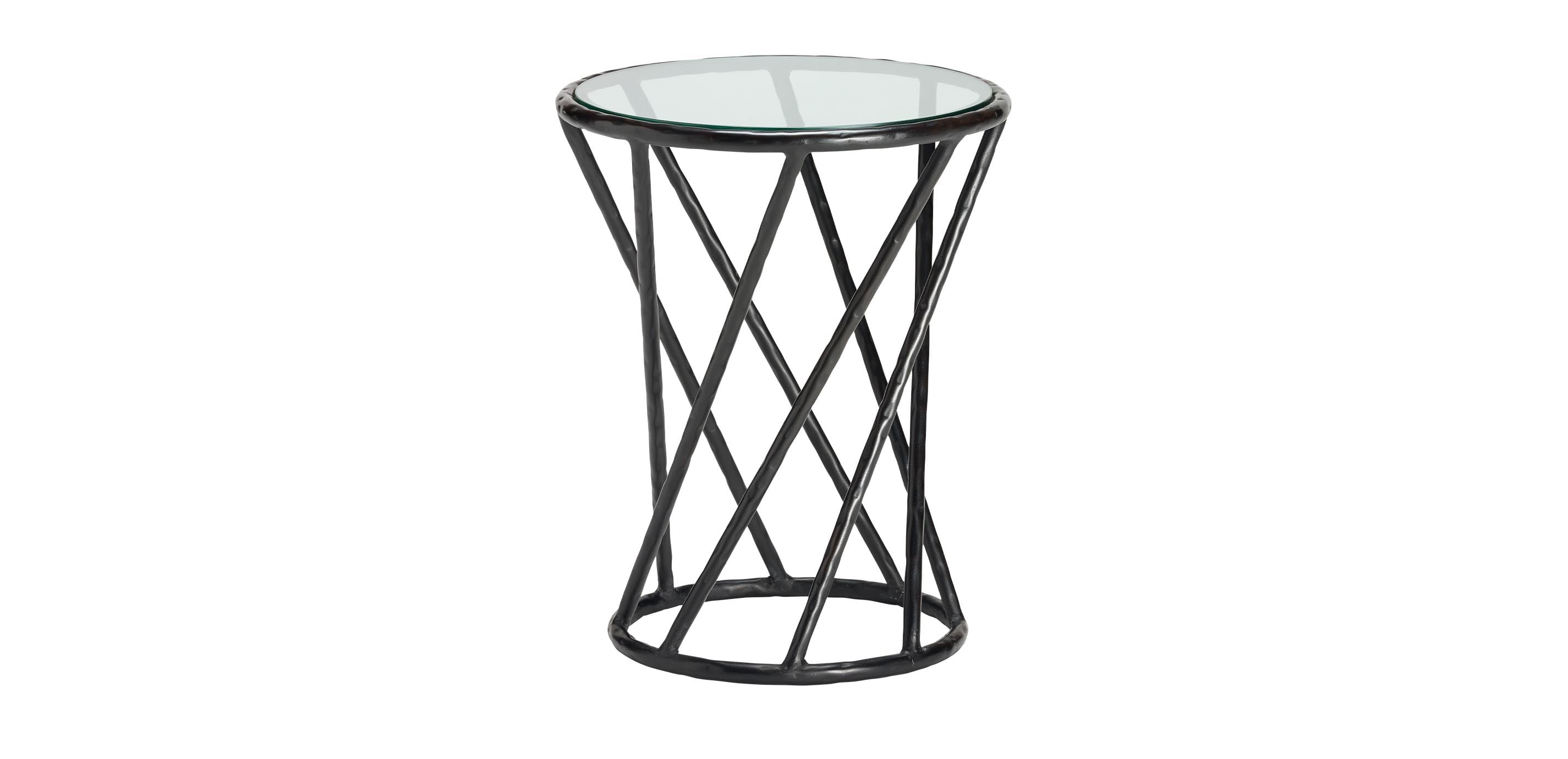 Milania Accent Table—Iron and Tempered Glass | Ethan Allen