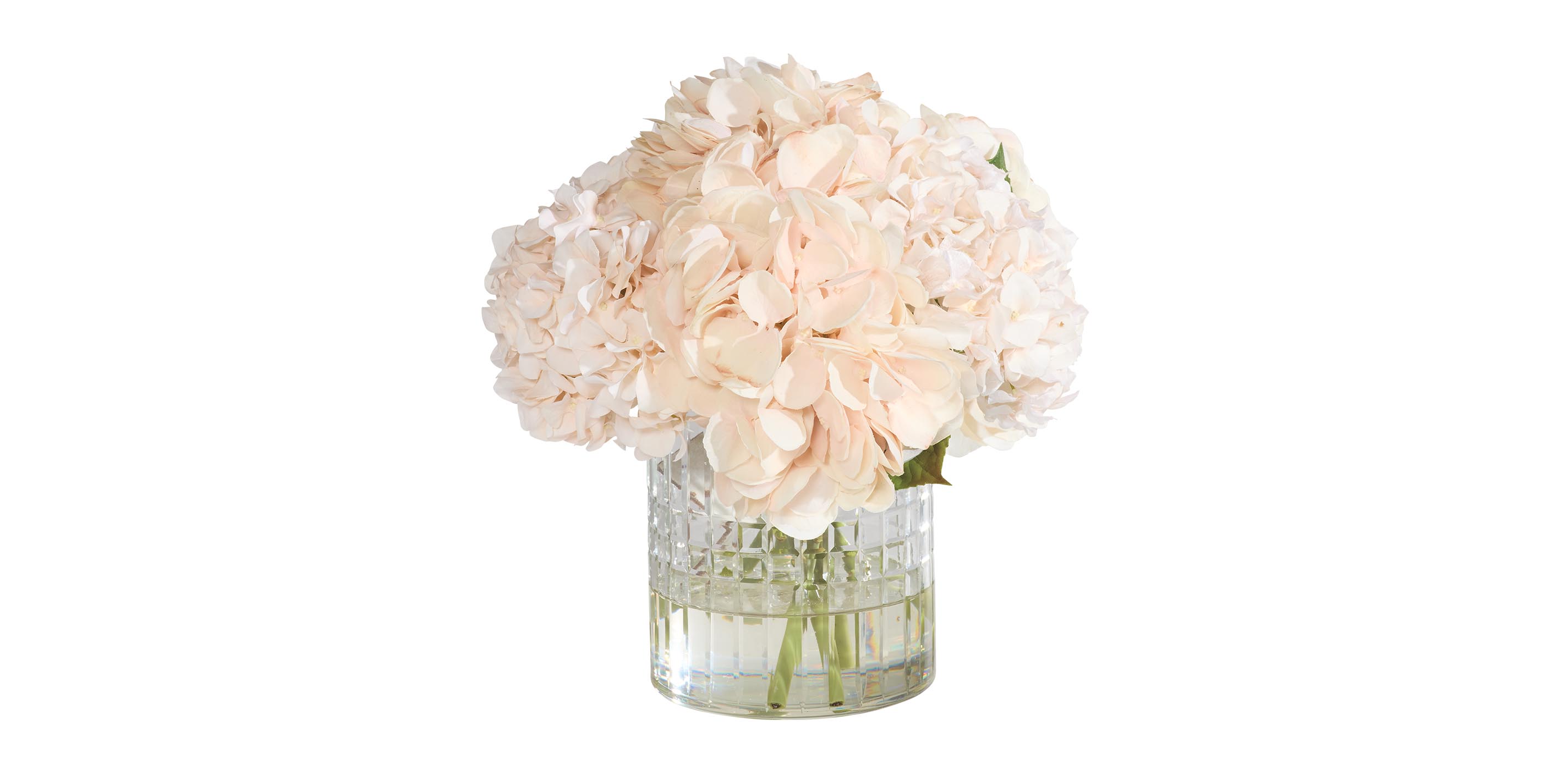 Faux Hydrangea Bouquet in Cut-Glass Vase | Ethan Allen