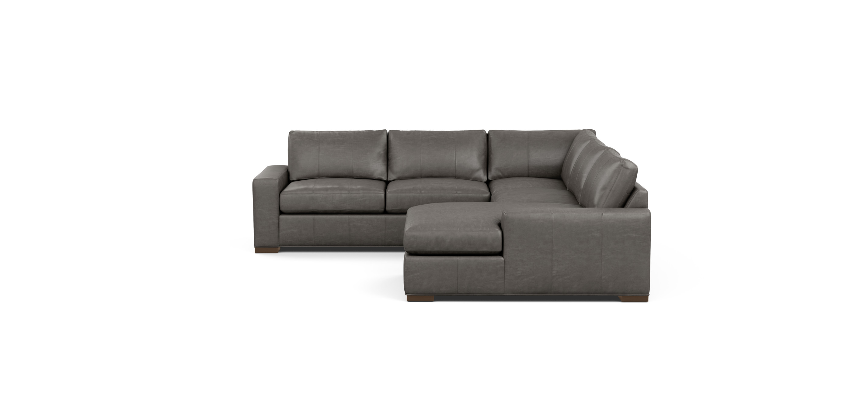 Conway Four-Piece Leather Sectional with Chaise