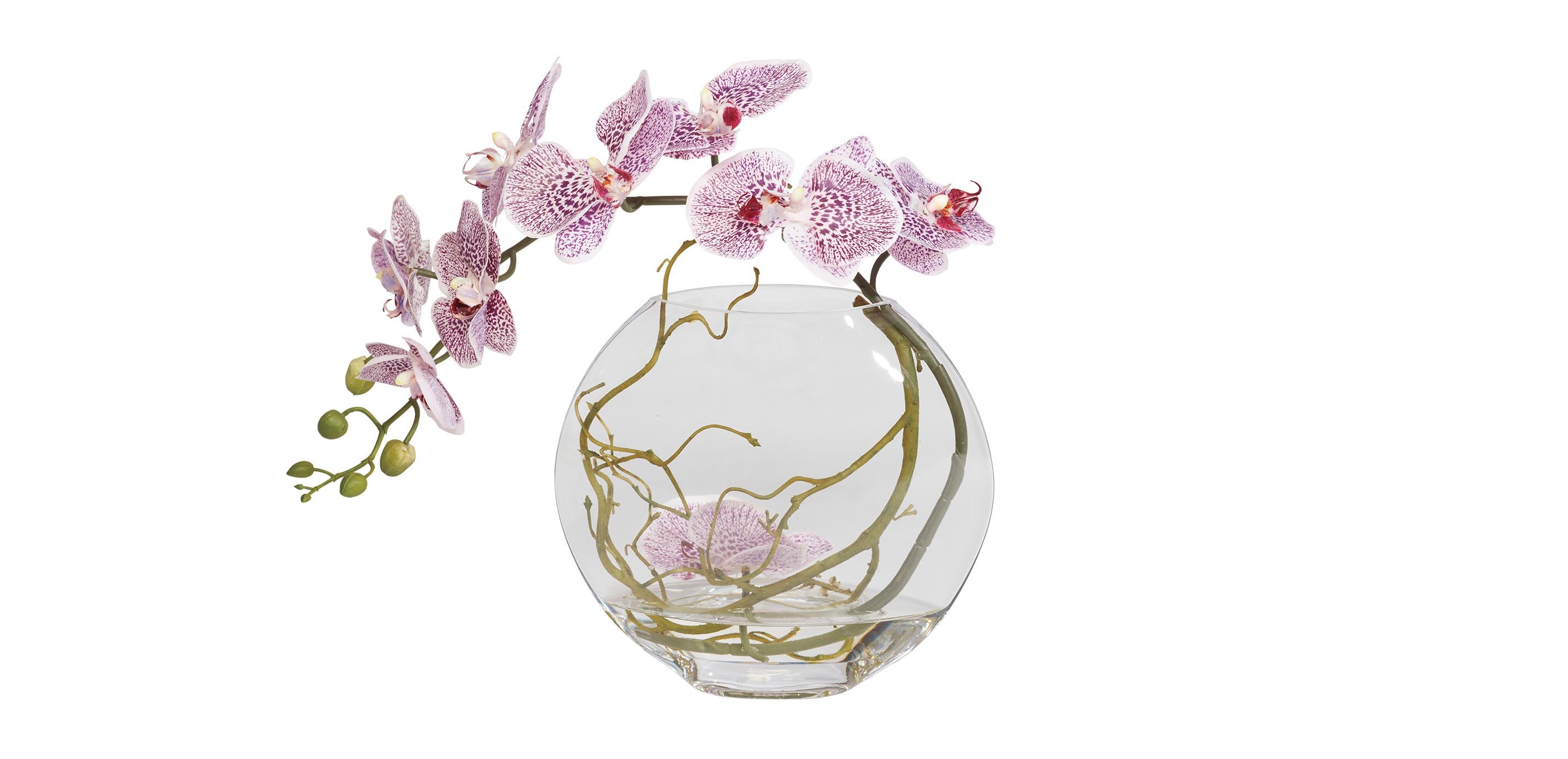 Plum Orchid Glass Vase