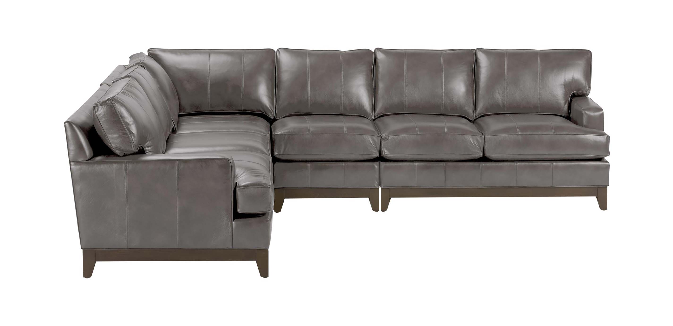 Arcata Four Piece Leather Sectional, Quick Ship Sectionals Ethan Allen