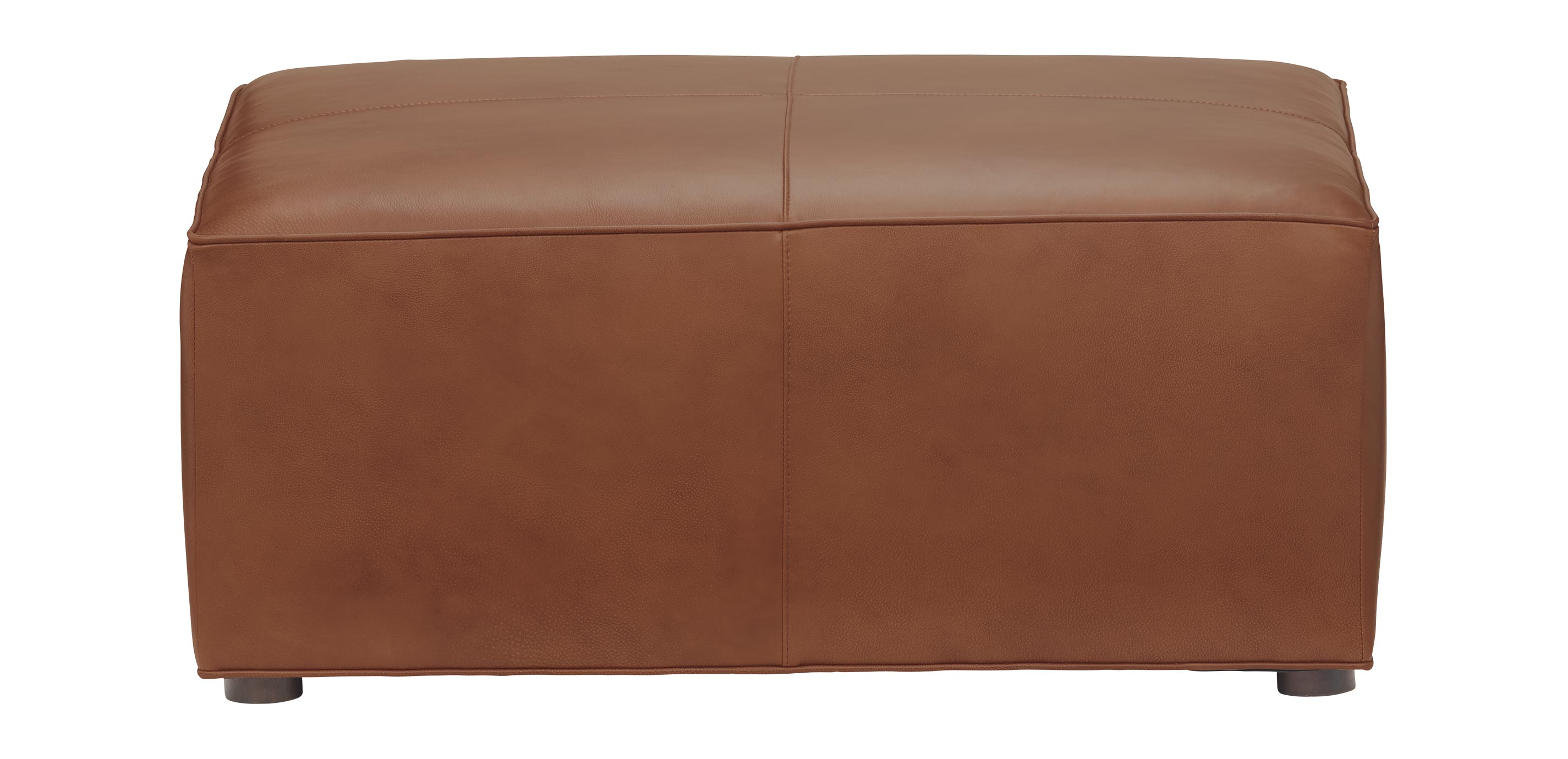 Bryne Leather Square Ottoman, Large Square Leather Ottoman