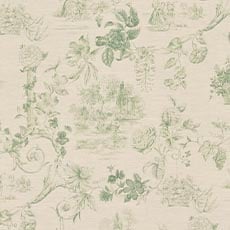 Eliana Sage (60723): large scale printed toile swatch Eliana Fabric