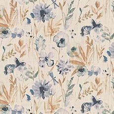 Daphne Ocean (60485): printed woven watercolor swatch Daphne Fabric