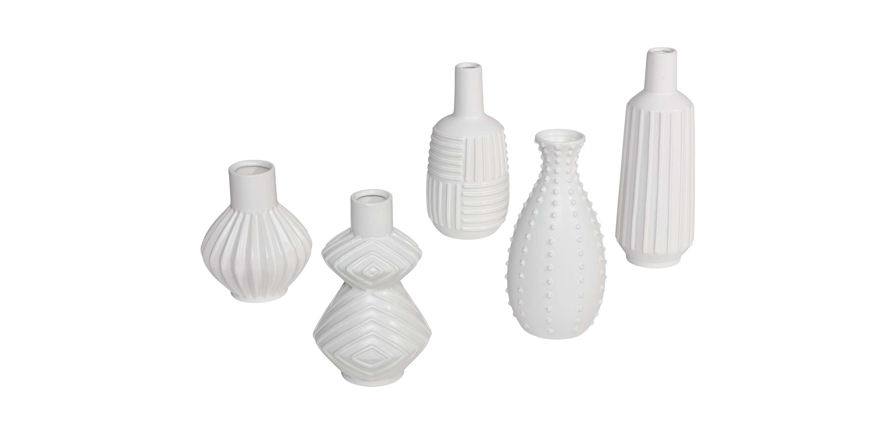 Bailey Ceramic Vases Ceramic White Vase Set Ethan Allen