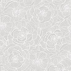 White swatch Suzette Floral Wallpaper