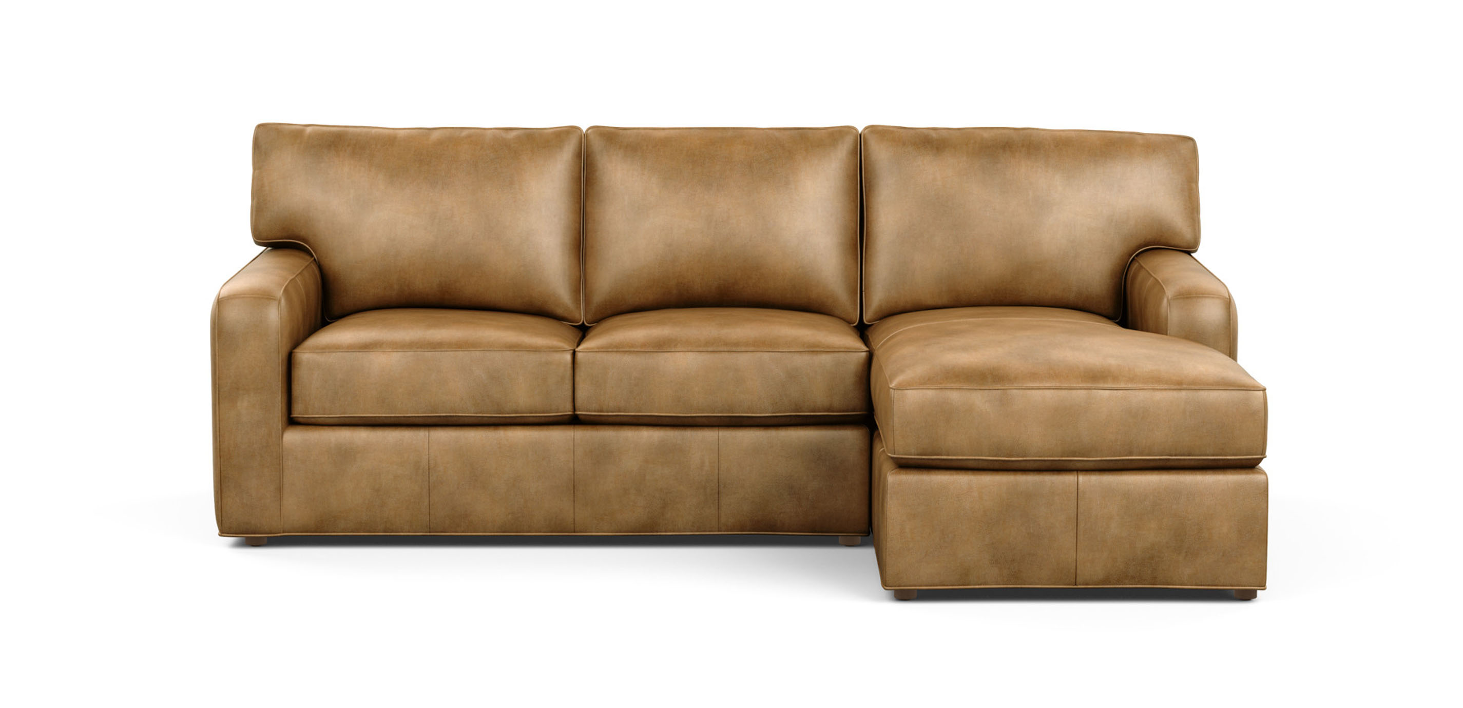 Track Arm Leather Two Piece Sectional