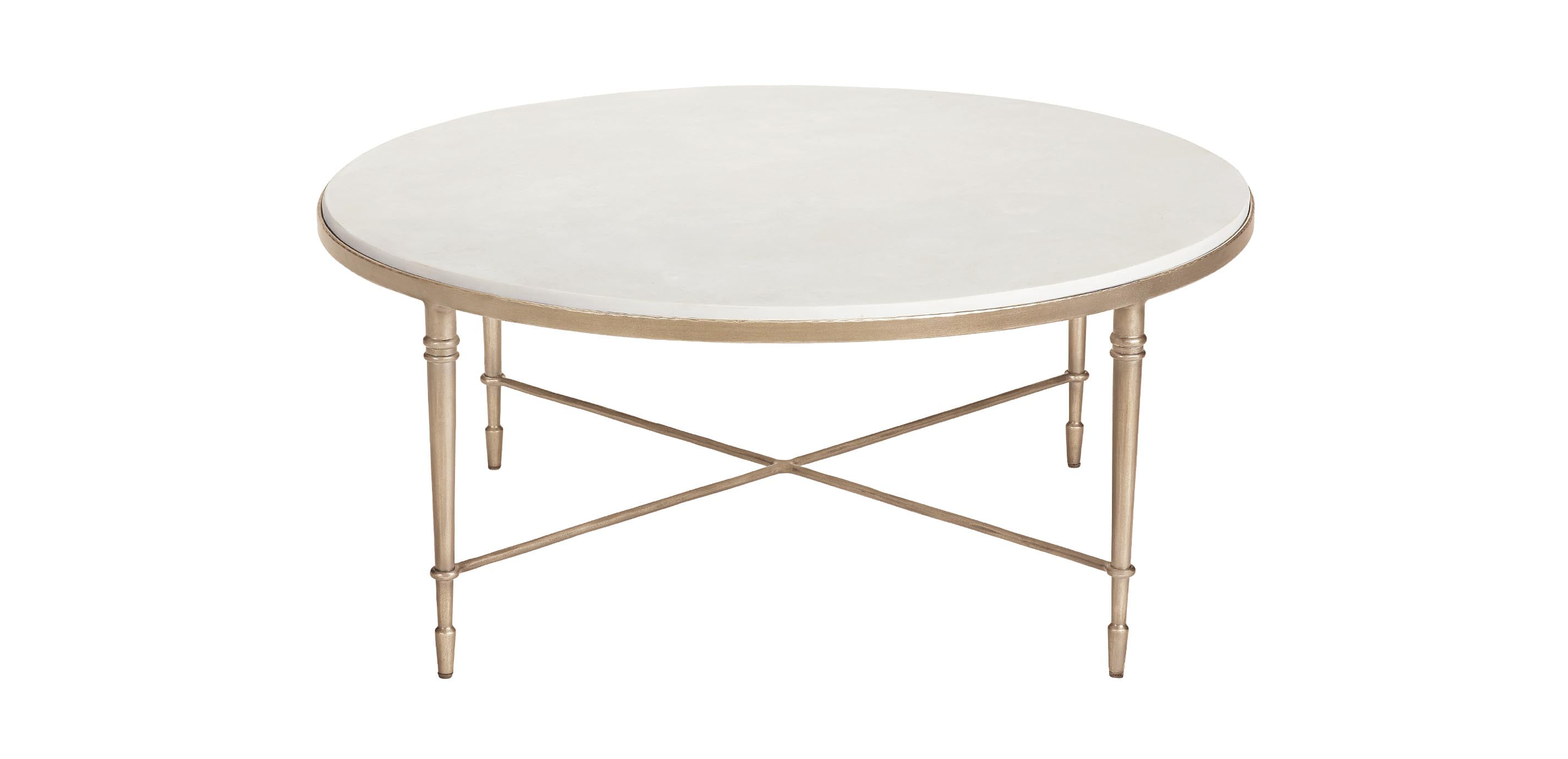 Valeria Stone-Top Round Coffee Table | Ethan Allen