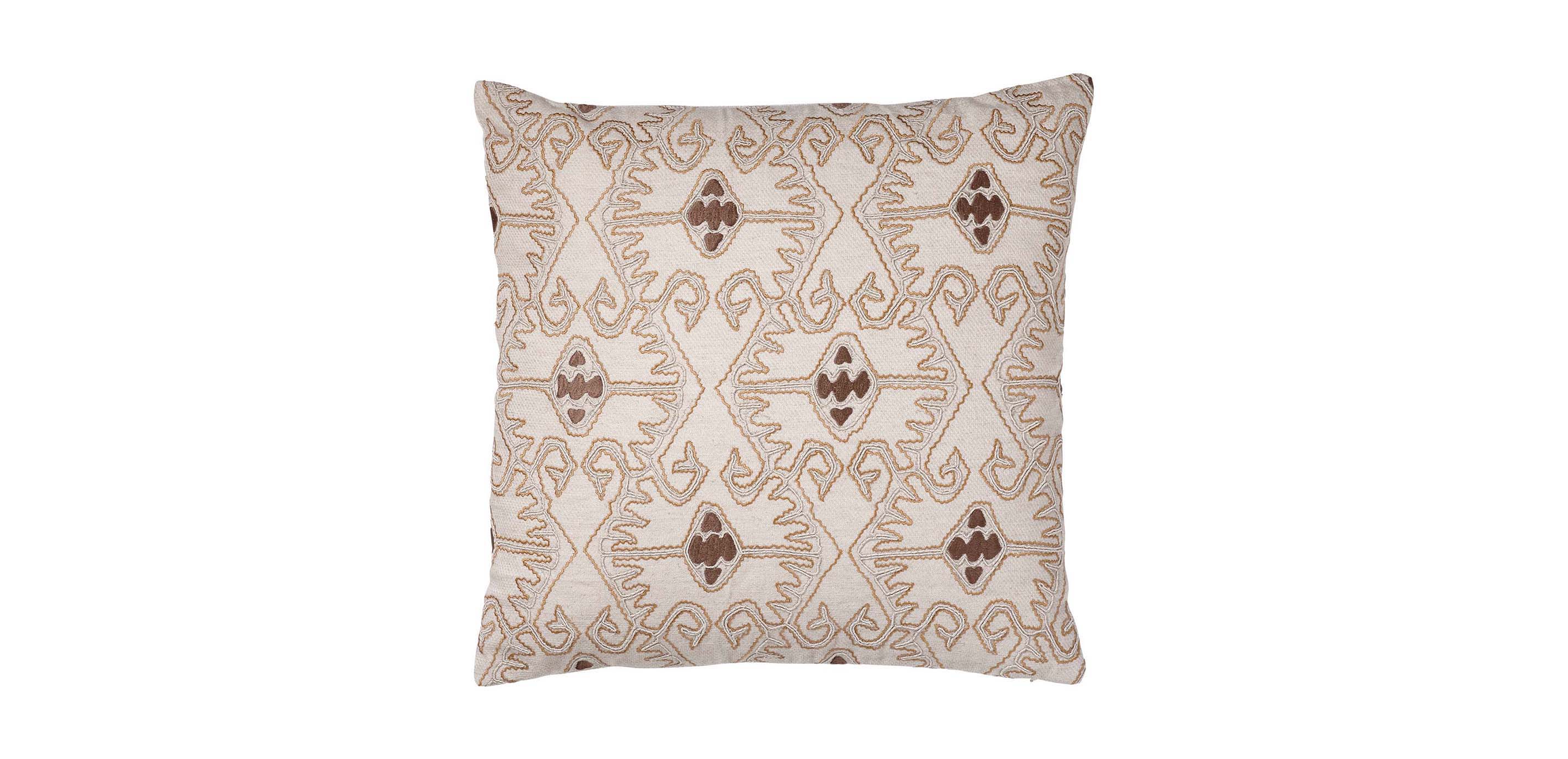 Taupe Embellished Pillow Pillows Ethan Allen