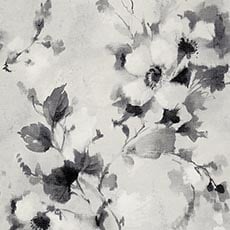 Silver/Black swatch Mae Shibori Floral Wallpaper