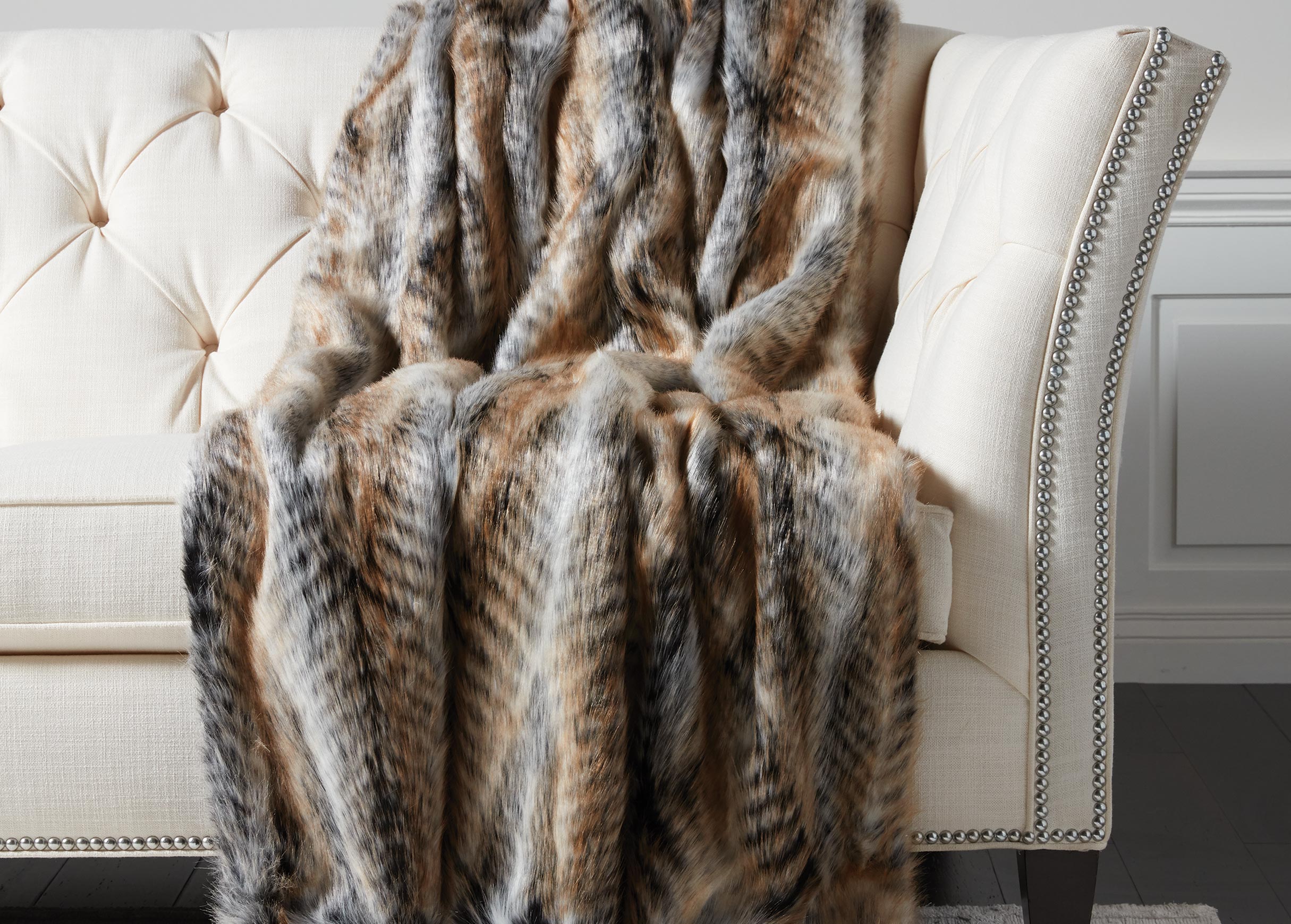 Faux Fur ThrowChevron Ethan Allen