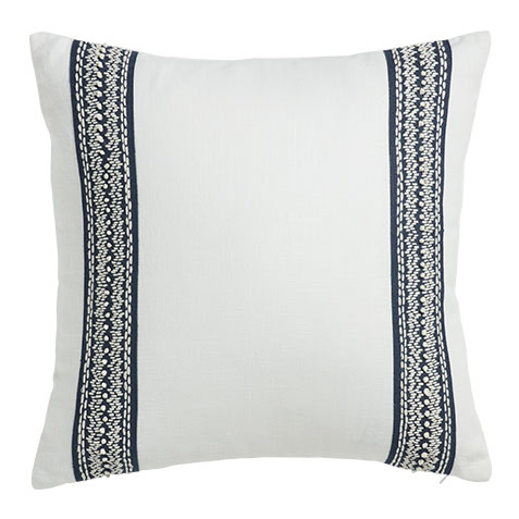 White and Navy Taped Pillow Product Thumbnail