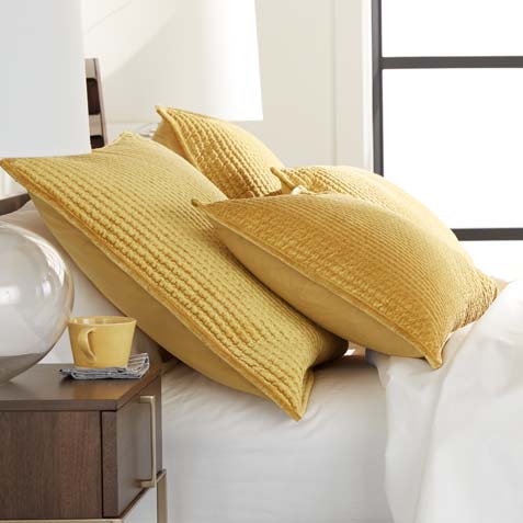 Velvet Quilted Sham, Citron Product Thumbnail Velvet Quilted Sham, Citron Product Thumbnail