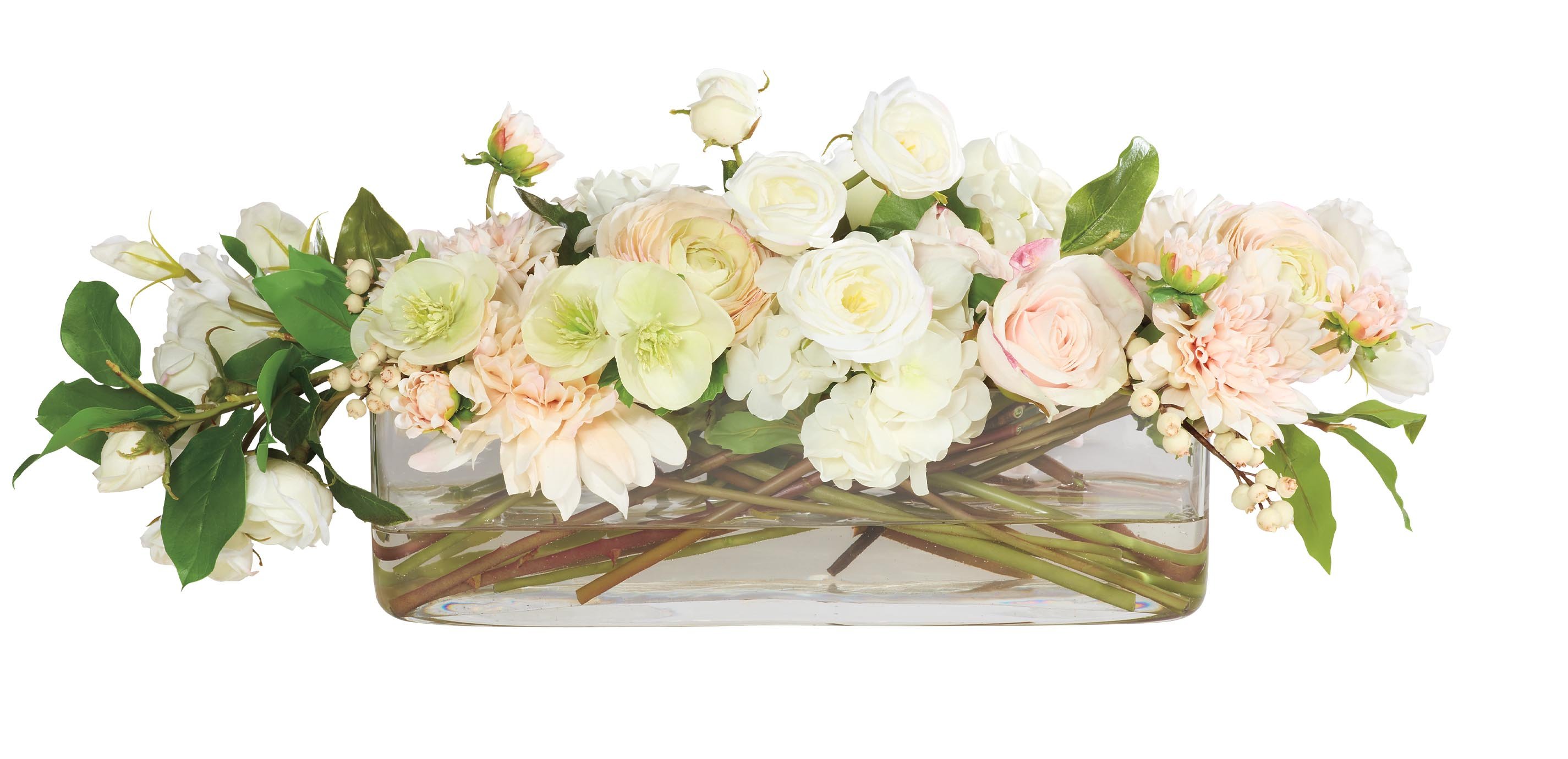 Plant Arrangement in Low Glass Vase