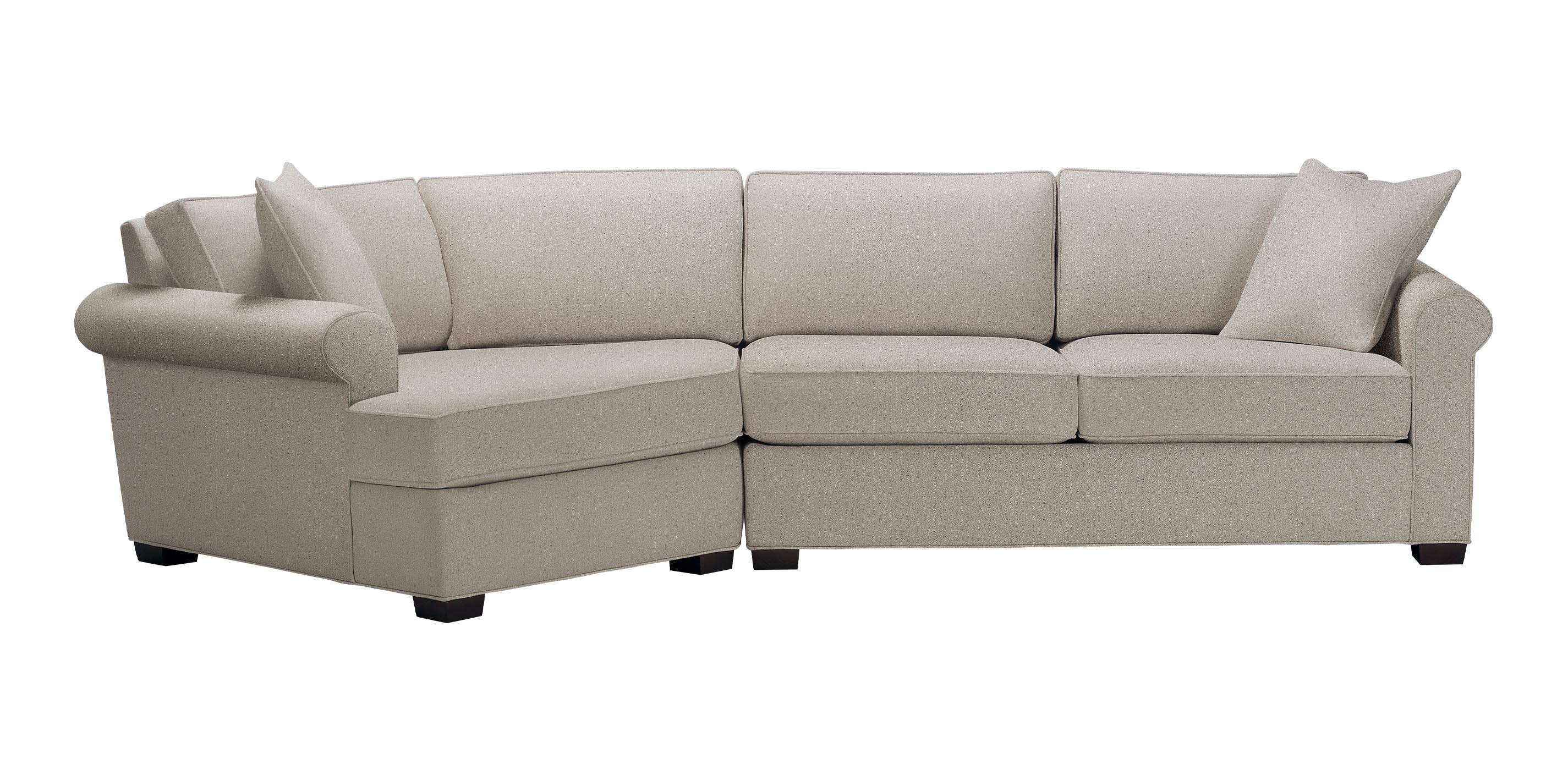 Spencer Roll Arm Two Piece Sectional with Square Cuddle Chaise