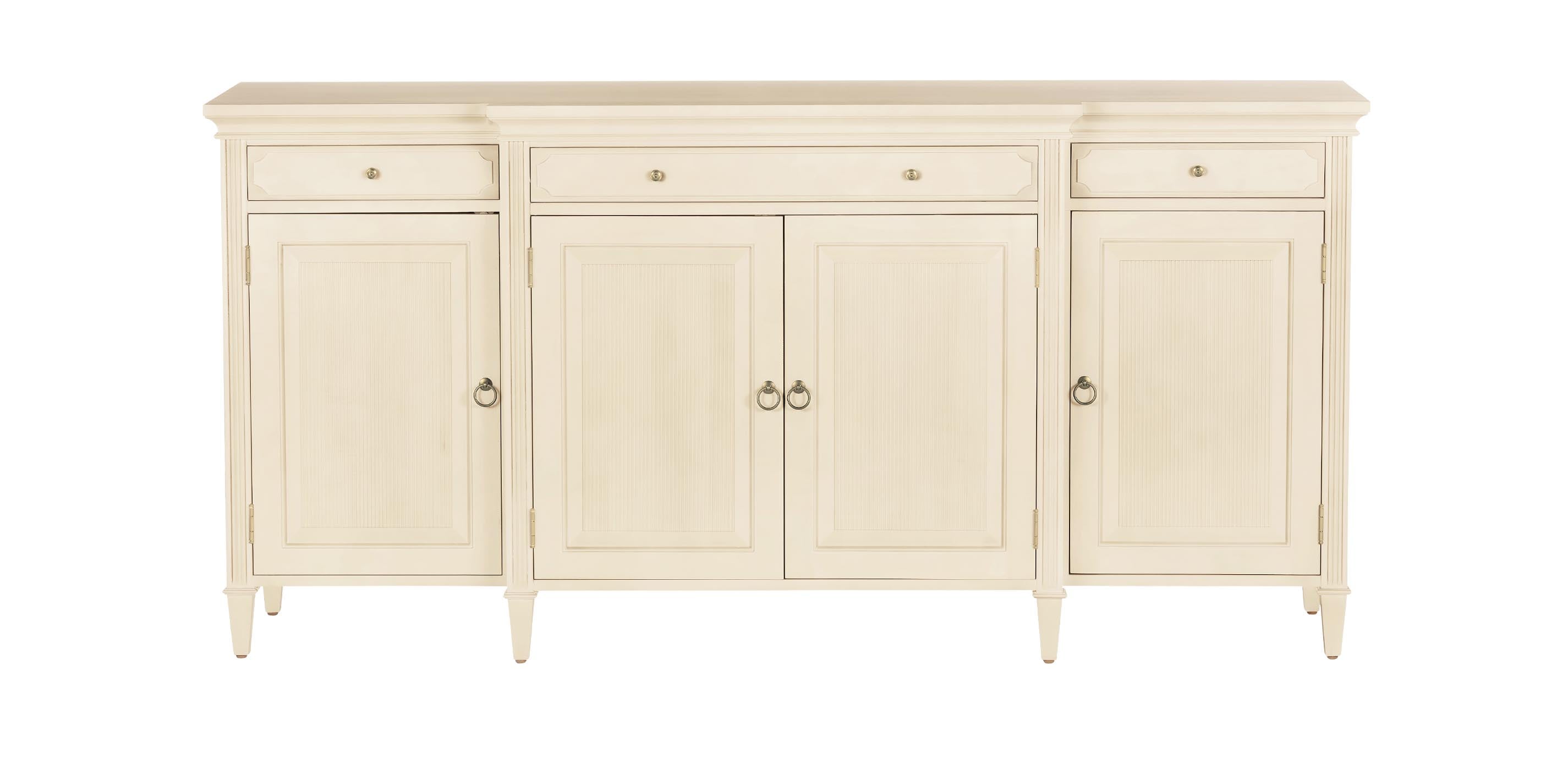 Davos Four-Door Wood Buffet with Breakfront Detail | Ethan Allen
