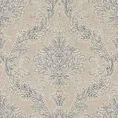 Emilia Blue (74187): traditional woven paisley damask swatch Emilia Taupe Fabric