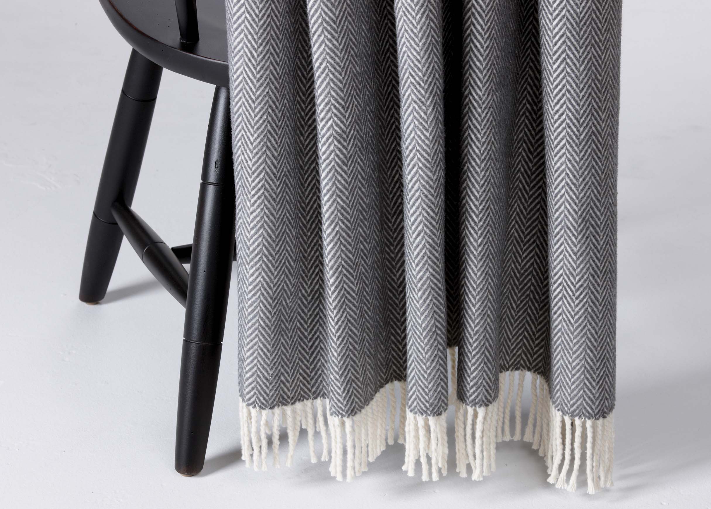 Gray Herringbone Throw Ethan Allen