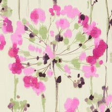 Dandelion Pink (18015), watercolor printed floral swatch Dandelion Fabric