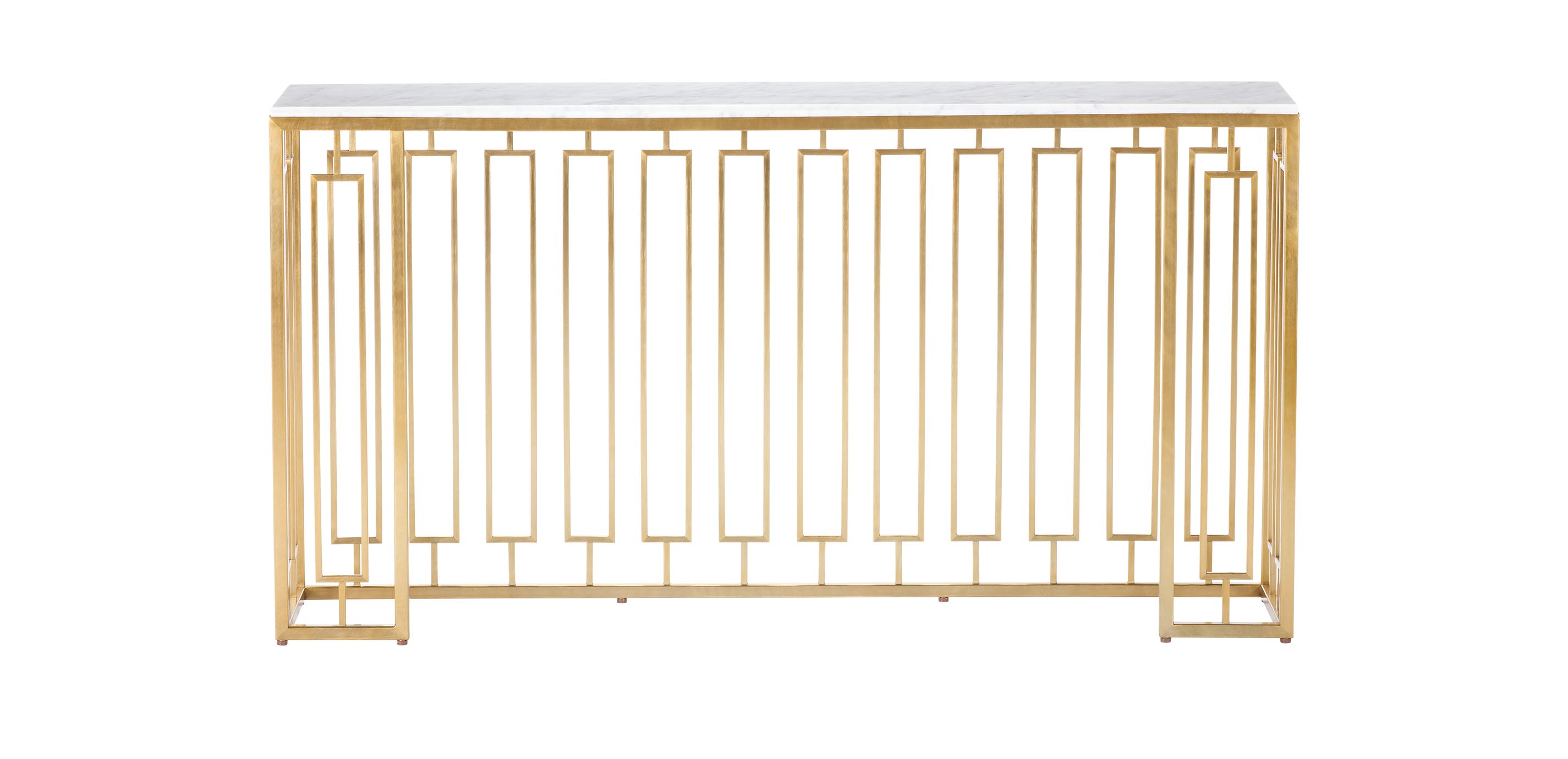 Teresa Marble-Top Console Table with Metal Base | Ethan Allen