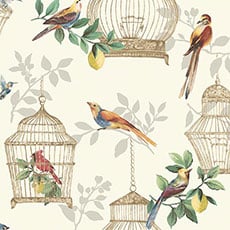 Taupe swatch Birdcage Wallpaper