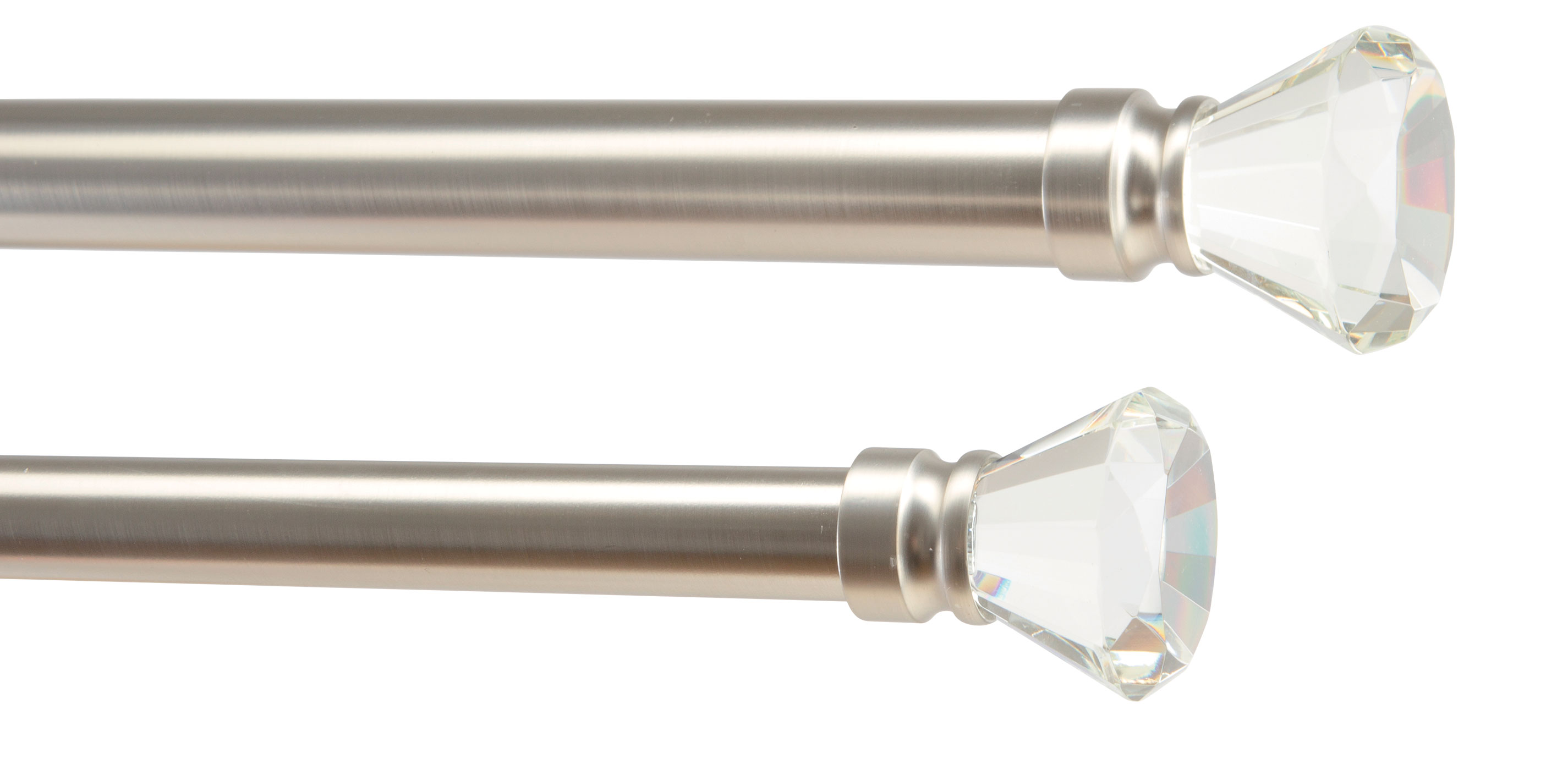 Brushed Nickel Diamond Glass Drapery Finials Ethan Allen