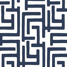 Blue/White swatch Mazed Wallpaper