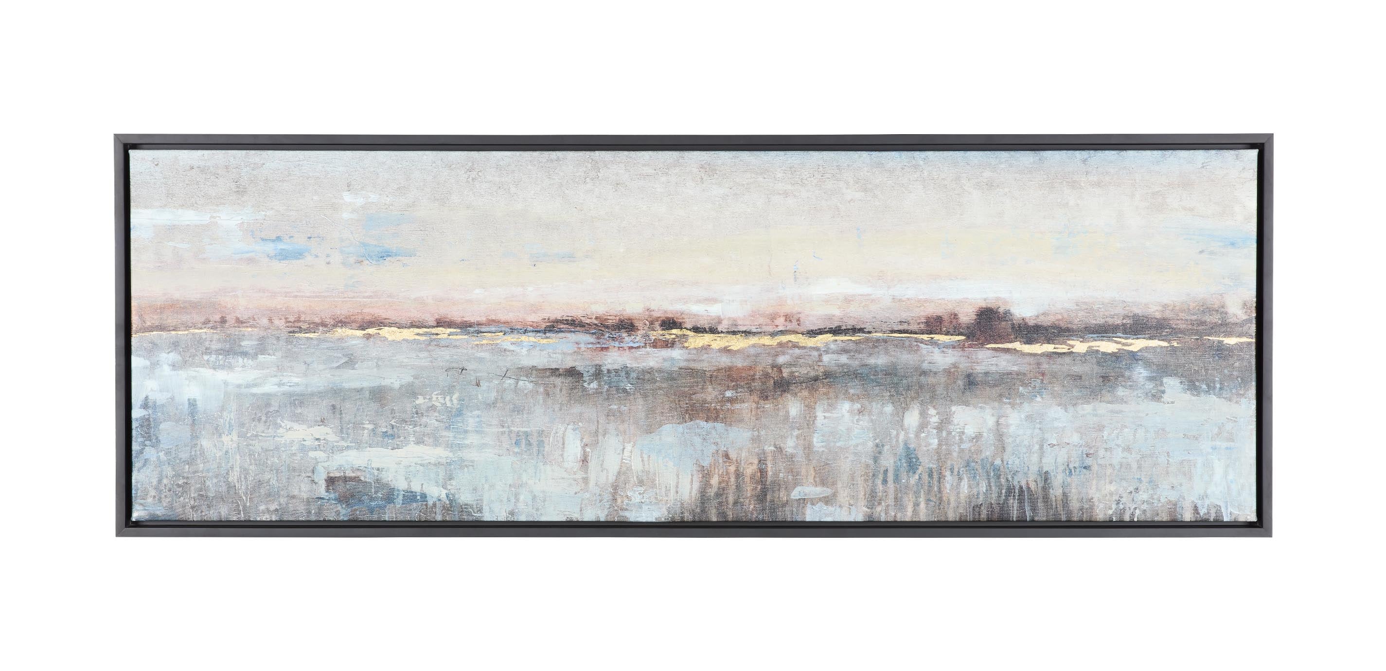 Embellished Grey Mist Panoramic Lake Art Print | Ethan Allen