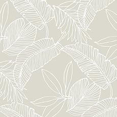 Taupe/White swatch Tropical Breeze Wallpaper