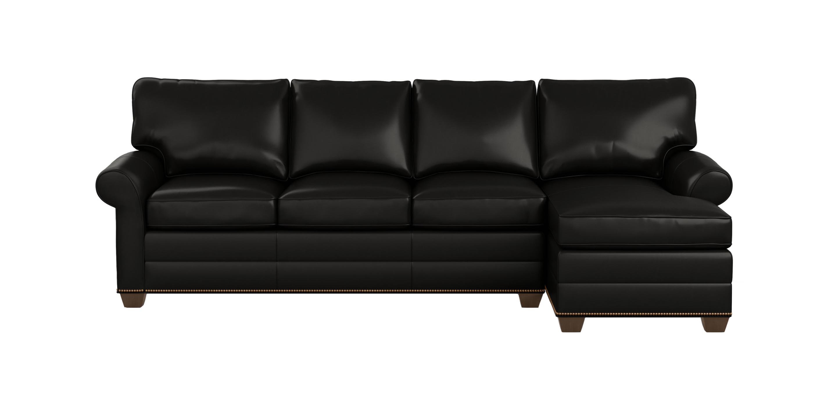 Roll Arm Leather Two Piece Sectional