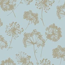 Blue/Gold swatch Blooming Floral Wallpaper